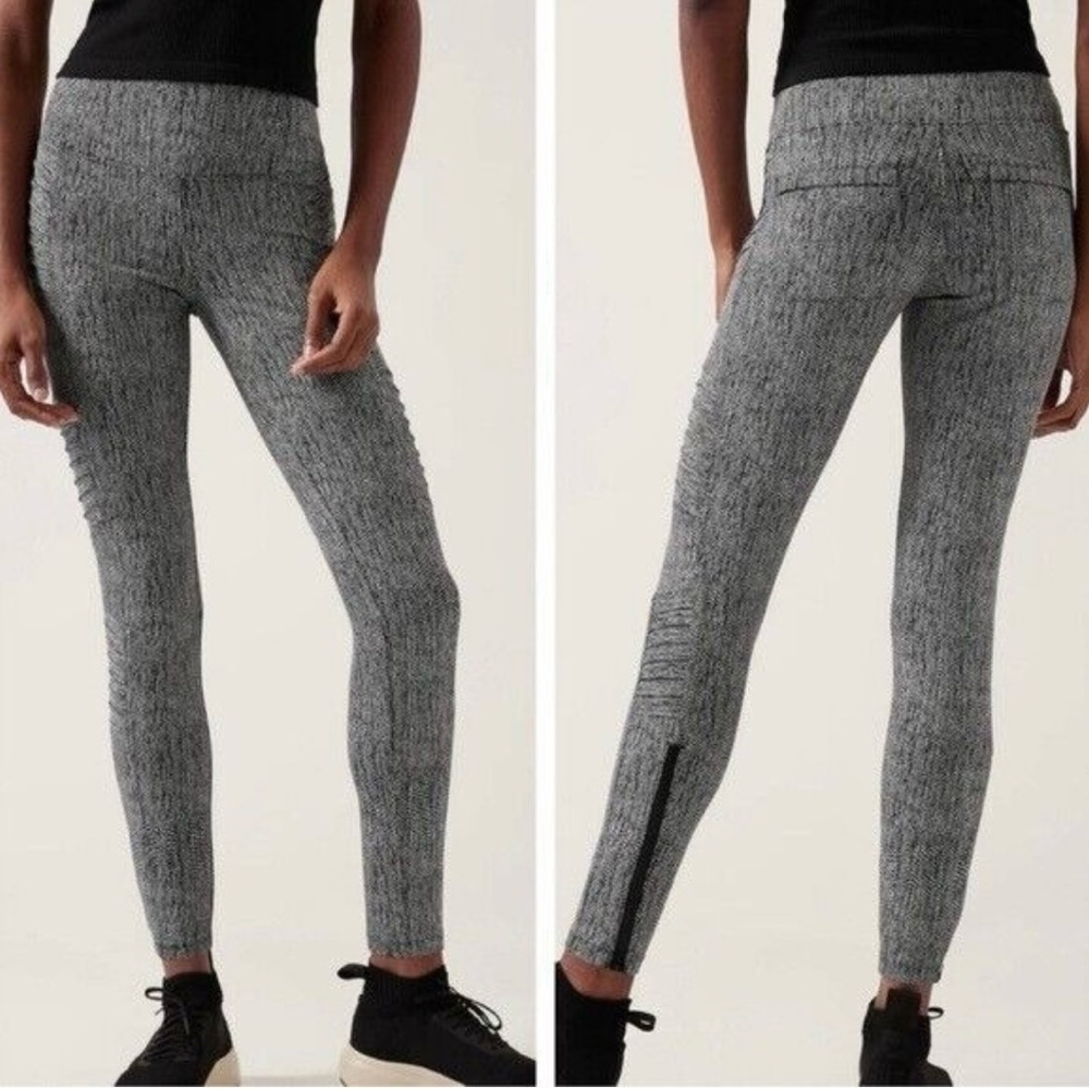 Athleta Heathered Black Leggings